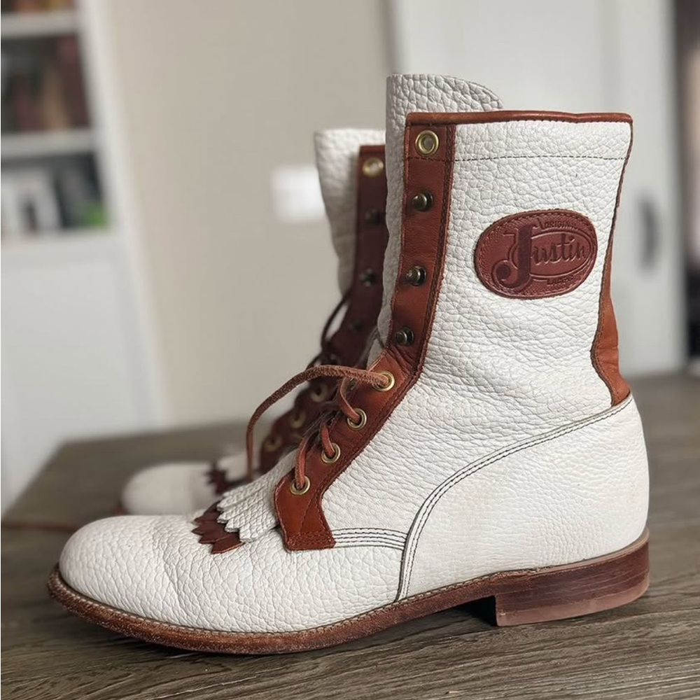 Vintage Justin Lacer Cowgirl Boots - White - 8.5 (9)